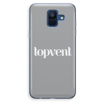 Topvent Grijs Wit: Samsung Galaxy A6 (2018) Transparant Hoesje