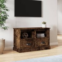 Tv-meubel 80x35x50 cm bewerkt hout gerookt eikenkleurig