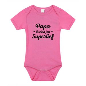 Papa superlief cadeau baby rompertje roze meisjes