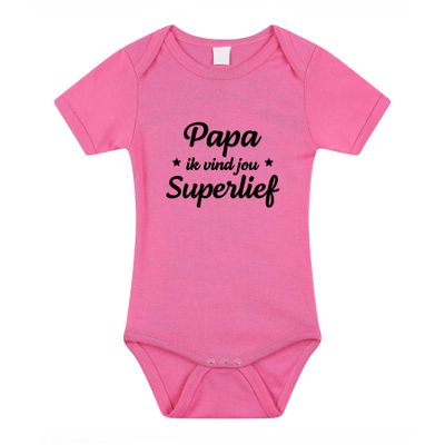 Papa superlief cadeau baby rompertje roze meisjes