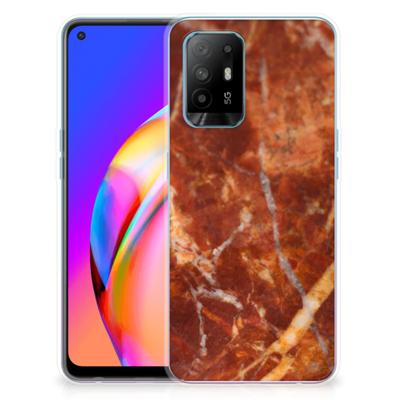 OPPO A94 5G | Reno5 Z | TPU | Siliconen hoesje | Marmer Bruin