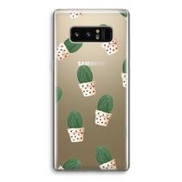 Cactusprint roze: Samsung Galaxy Note 8 Transparant Hoesje