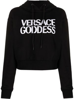 Versace hoodie à logo Versace Goddess - Noir