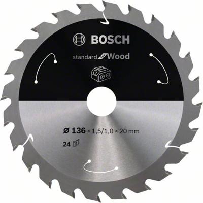 Bosch Accessories PRO Wood cordless 2608837668 Hardmetaal-cirkelzaagblad 136 x 20 mm Aantal tanden: 24 1 stuk(s)