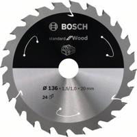 Bosch Accessories PRO Wood cordless 2608837668 Hardmetaal-cirkelzaagblad 136 x 20 mm Aantal tanden: 24 1 stuk(s) - thumbnail
