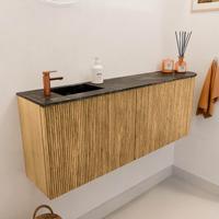 Toiletmeubel Mondiaz Joya Dlux | 111.6 cm | Meubelkleur Oak | Faye wastafel Lava Wasbak Links | 1 kraangat