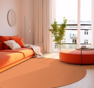 apricot crush vinyl vloerkleed rond