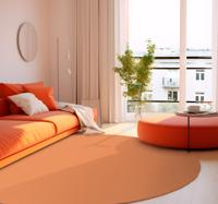 apricot crush vinyl vloerkleed rond