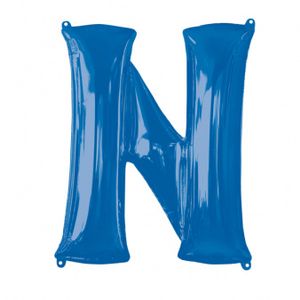 Folieballon Blauwe Letter &apos;N&apos; - Groot