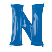 Folieballon Blauwe Letter 'N' - Groot