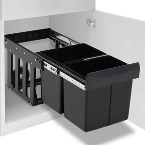 VidaXL Inbouwprullenbak uittrekbaar soft-close 36 l