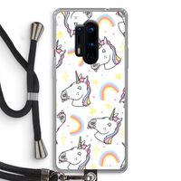 Rainbow Unicorn: OnePlus 8 Pro Transparant Hoesje met koord