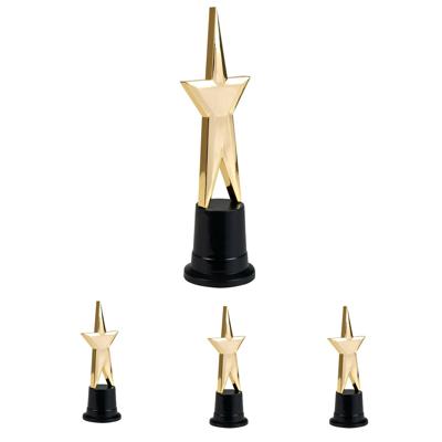 Boland Star award prijs - 4x stuks - met gouden ster - 22 cm - kunststof - Feestartikelen - sportpri