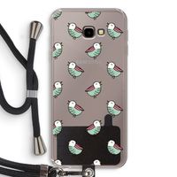 Vogeltjes: Samsung Galaxy J4 Plus Transparant Hoesje met koord