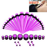 36PCS Unisex acryl oor uitbreiding oor Extender 14G - 00G accessoires Set(Purple) 36PCS Unisex acryl oor uitbreiding oor Extender 14G - 00G accessoires Set(Purple)