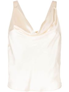 Cynthia Rowley cowl-neck silk blouse - Tons neutres