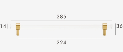 Moderne Messing & Acryl Meubelgreep Moderne Messing & Acryl Meubelgreep