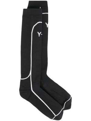 Y-3 chaussettes bottes à logo en intarsia - Noir