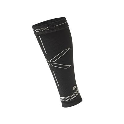 Stox Running Calf sleeves zwart/licht grijs heren M1