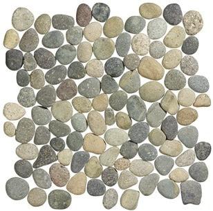Stone Line Pebbles Mozaiek Tegel Kiezel - Beige / Bruin Kiezels Ongeglazuurd 300x300mm
