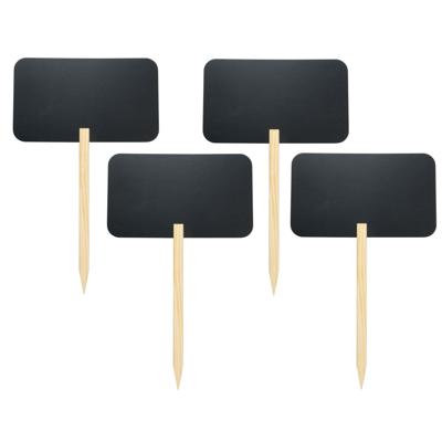 Krijtbordje - 4x - rechthoekig - op stok - H73 x D45 cm - met stift Krijtbordje - 4x - rechthoekig - op stok - H73 x D45 cm - met stift