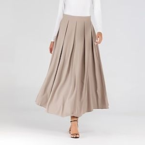 damesrok swing maxi kaki rokken vallenamp; winter geplooid mode elegant casual straat dagelijks ml xl miniinthebox