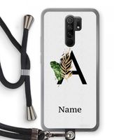 Charcoal Flora: Xiaomi Redmi 9 Transparant Hoesje met koord