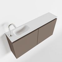 Toiletmeubel Mondiaz Ture | 100 cm | Meubelkleur Smoke | Eden wastafel Talc Links | 1 kraangat