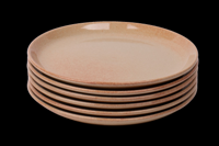 Set van 6 gebaksbordjes - 16 cm - Maia - zandkleurig - Portugees stoneware