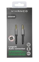 Vivanco 38768 Jackplug Audio Aansluitkabel [1x Jackplug male 3,5 mm - 1x Jackplug male 3,5 mm] 0.50 m Zwart - thumbnail