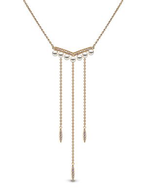 Yoko London collier Trend en or 18ct orné de perles et de diamants