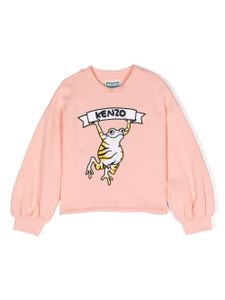 Kenzo Kids sweat en coton à imprimé Paris - Rose