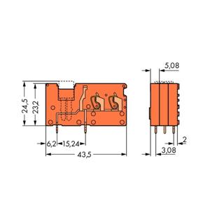 WAGO 742-176 Veerkrachtklemblok 2.50 mm² Aantal polen 1 Oranje 200 stuk(s)