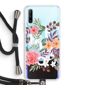 Hello in flowers: Huawei P Smart Pro Transparant Hoesje met koord