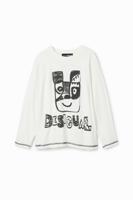 T-shirt met arty dierenprint - WHITE - 13/14