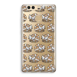 Slapende poes: Huawei P9 Transparant Hoesje