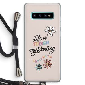 Tough Life: Samsung Galaxy S10 Plus Transparant Hoesje met koord