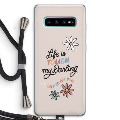 Tough Life: Samsung Galaxy S10 Plus Transparant Hoesje met koord