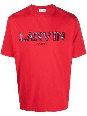 Lanvin t-shirt à logo brodé - Rouge