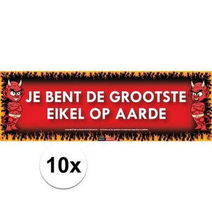 10x Sticky Devil stickers tekst Eikel