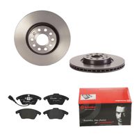 Remmenset, remschijf BREMBO, Remschijftype: Binnen geventileerd, Inbouwplaats: Vooras, u.a. für VW, Skoda, Audi, Seat