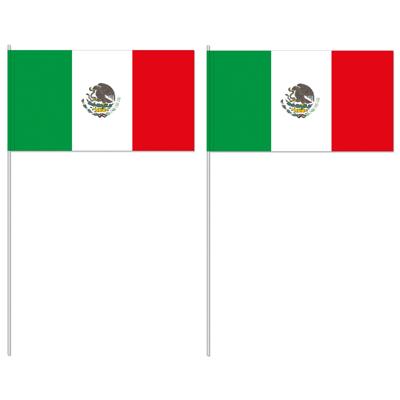 Zwaaivlaggetje Mexico - 12 x 24 cm - Mexicaanse versiering - handvlag - vlaggetje