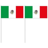 Zwaaivlaggetje Mexico - 12 x 24 cm - Mexicaanse versiering - handvlag - vlaggetje