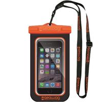 Zwarte/oranje waterproof hoes voor smartphone/mobiele telefoon   - - thumbnail