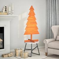 VidaXL Kerstdecoratie kerstboom 120 cm massief grenenhout wasbruin