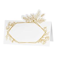 Naamkaartjes/plaatskaartjes - 6x - Bruiloft/verjaardag - wit/goud - 8 x 6 cm Naamkaartjes/plaatskaartjes - 6x - Bruiloft/verjaardag - wit/goud - 8 x 6 cm