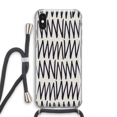 Marrakech Zigzag: iPhone X Transparant Hoesje met koord