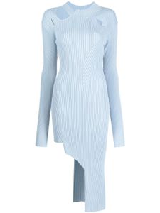 Feng Chen Wang robe en maille à design nervurée - Bleu