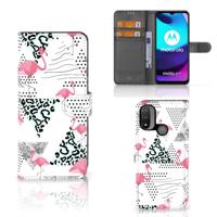 Motorola Moto E20 | E30 | E40 | Telefoonhoesje | Met pasjeshouder | Flamingo Triangle