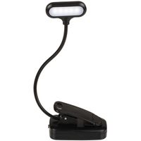 Leeslamp/bureaulamp LED met klem - oplaadbaar - zwart - 28 cm - thumbnail